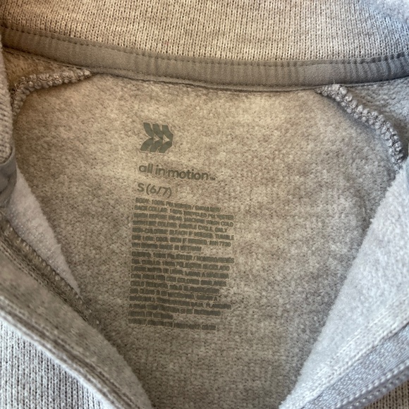 All in Motion Boys Gray Quarter Zip Sweatshirt Size 6-7 - Picture 2 of 3